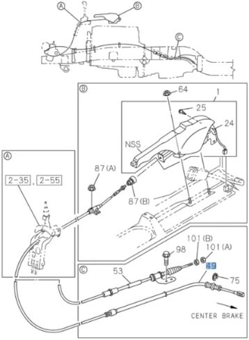كابل فرامل الانتظار لـ ISUZU M/T MXA5 NQR NPR NPR-HD 1999-2004 in Kuwait