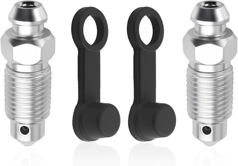 2PCS Brake Bleeder Screw 3/8-24 × 1-3/16 with Grease Fitting Caps,Brake Bleeder Valve Screw Replacement,Speed Bleeders for Brakes Car Accessories Compatible with Chrysler,Dodge in Saudi Arabia
