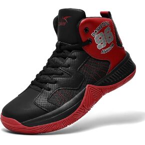 ASHION Unisex Kids Basketball Shoes Air Boys Girls High Top Sneakers Breathable Outdoor Cushioning Athletic Shoes in Saudi Arabia
