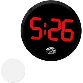 Digital Dashboard Car Clock, Stick On LED Touch Activated Digital Display Clock, Alloy Luminous Interior Decorative Accessory, Universal for Most Cars, E-Bikes, Study Desks (White) in Kuwait