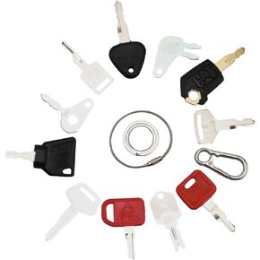 11 Pcs Heavy Equipment Replacement Keys Compatible with CAT, JD, Case, Komatsu, Hyster, Kubota, JCB, Bobcat, Daewoo, JLG, Toyota, Master Ignition Key for Workers and Opeartors in Saudi Arabia
