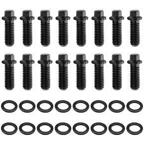 100-1110 1001110 مسامير رأس، 3/8-16 UNC مسدس، فولاذ كروم 8 درجات، لمسة نهائية من أكسيد الأسود، للسيارات والتطبيقات الصناعية 16 قطعة in Kuwait