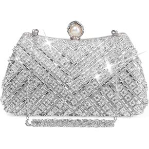 COAIMANEY Womens Sparkly Rhinestone Crystal Glitter Clutch Purse Evening Handbag Shoulder Bag for Wedding Party Prom in Kuwait