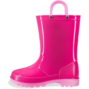 EUXTERPA Toddler Kids Rain Boots for Girls Boys Waterproof Solid Color Rain Shoes with Easy On Handles in Kuwait