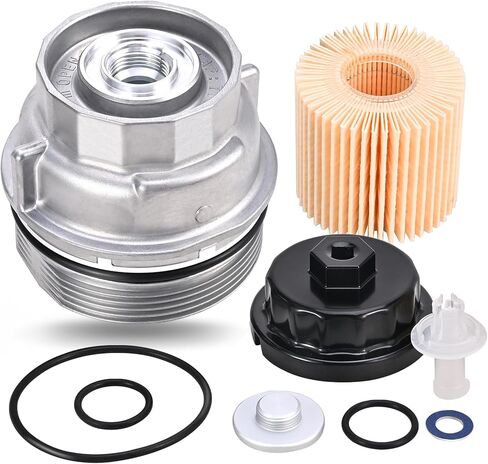 15620-31060 Oil Filter Housing Cap Assembly Kit for Toyota Rav4 Tundra 4Runner Camry Highlander Tacoma Lexus RX350 Aluminum Oil Filter with Wrench Drain Plug Replace 1562031060 15643-31050 04152-YZZA1 in Saudi Arabia