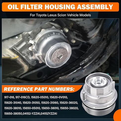 15620-31060 Oil Filter Housing Cap Assembly Kit for Toyota Rav4 Tundra 4Runner Camry Highlander Tacoma Lexus RX350 Aluminum Oil Filter with Wrench Drain Plug Replace 1562031060 15643-31050 04152-YZZA1 in Saudi Arabia