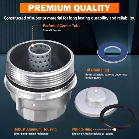 15620-31060 Oil Filter Housing Cap Assembly Kit for Toyota Rav4 Tundra 4Runner Camry Highlander Tacoma Lexus RX350 Aluminum Oil Filter with Wrench Drain Plug Replace 1562031060 15643-31050 04152-YZZA1 in Saudi Arabia