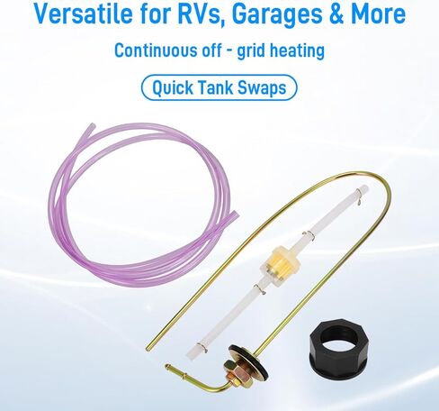For Diesel Heaters, Extra Capacity Fuel Tank Standpipe Kit, All-Metal Rust-Proof Cap with 36" Tubing & Filter, Extend Runtime 5X in Kuwait
