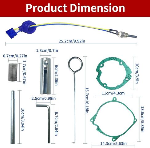 9PCS Glow Plug Repair Kit, 12V 5KW 8KW Diesel Heater Accessories Gaskets Ceramic Ignition Plug Repair Parts, for Chinese Diesel Parking Heater Air Heater, Maintenance Kit for Car Truck Boat in Saudi Arabia