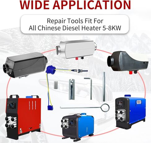 9PCS Glow Plug Repair Kit, 12V 5KW 8KW Diesel Heater Accessories Gaskets Ceramic Ignition Plug Repair Parts, for Chinese Diesel Parking Heater Air Heater, Maintenance Kit for Car Truck Boat in Saudi Arabia