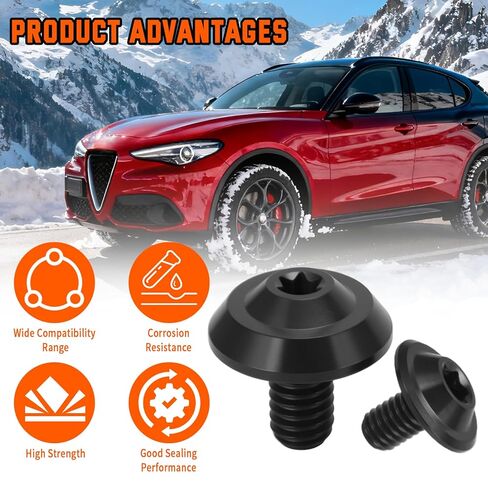 مجموعة براغي نازف سائل تبريد التيتانيوم من Alpha Rider مع حلقة دائرية لـ Alfa Romeo Giulia Stelvio 2.0T BK (أسود) in Kuwait