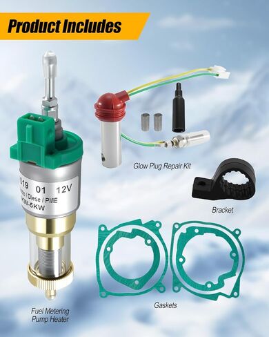 طقم إصلاح قابس الوهج 12 فولت 2 كيلو وات مناسب لسخان الديزل Eberspacher Airtronic Webasto 2-5KW، مضخة قياس الوقود 22 مل مع استبدال الحشيات 22451901 252069011300 252069100102، صيانة سخان الانتظار in Kuwait