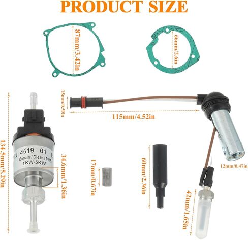 12V Fuel Metering Pump Heater 22451901 and 12V Diesel Heater Glow Plug Repair Kit, Fit for Eberspacher Espar Airtronic 2KW D2 D4 D4S in Saudi Arabia