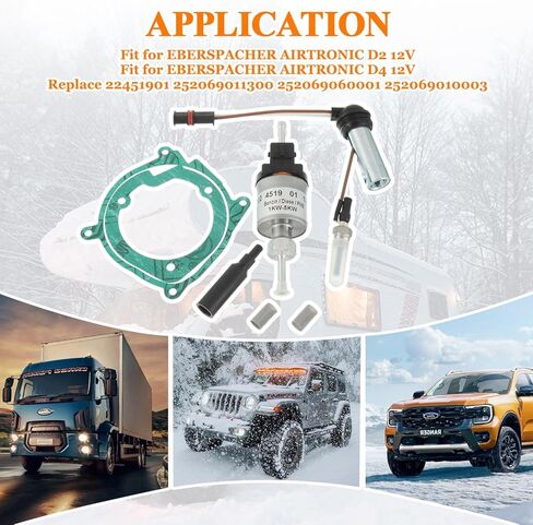 12V Fuel Metering Pump Heater 22451901 and 12V Diesel Heater Glow Plug Repair Kit, Fit for Eberspacher Espar Airtronic 2KW D2 D4 D4S in Saudi Arabia