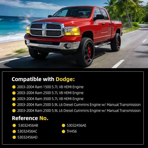 مستشعر موضع دواسة الوقود من Dasbecan APPS متوافق مع 2003-2004 دودج رام 1500 2500 3500 5.7L HEMI 5.9L استبدال # 53032456AE 53032456AC 53032455AD in Kuwait