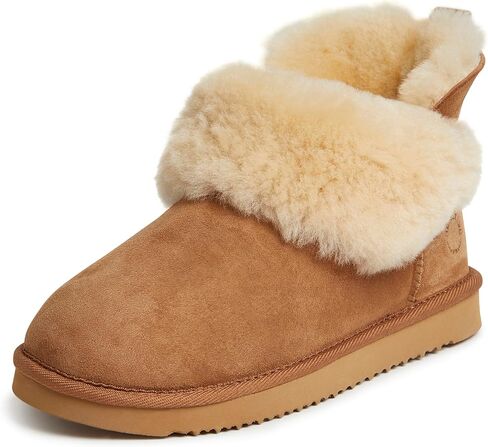 Dearfoams Fireside Genuine Shearling Fold Down حذاء نسائي شبشب in Kuwait