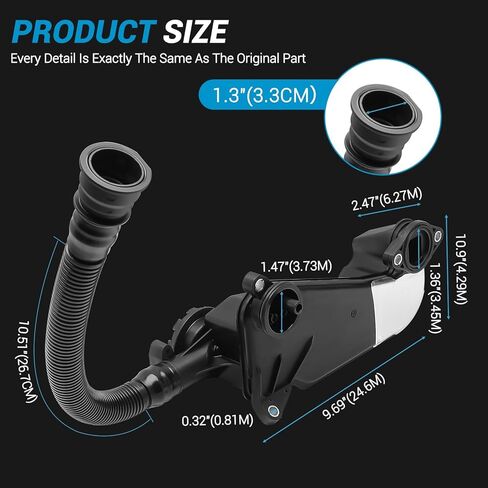مجموعة فاصل زيت الهواء PC3Z6A785A متوافقة مع 2023-2024 Ford F-250 F-350 F-450 F-550 Super Duty 6.7L PowerStroke Diesel Crankcase Filter PCV CCV، يستبدل PC3Z-6A785-A in Kuwait