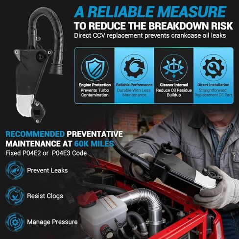 مجموعة فاصل زيت الهواء PC3Z6A785A متوافقة مع 2023-2024 Ford F-250 F-350 F-450 F-550 Super Duty 6.7L PowerStroke Diesel Crankcase Filter PCV CCV، يستبدل PC3Z-6A785-A in Kuwait