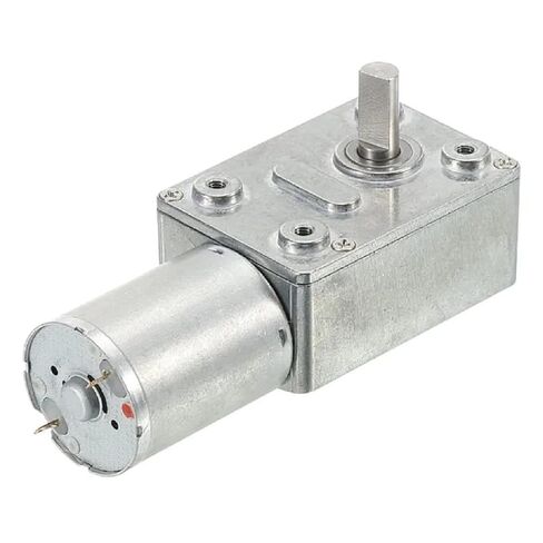 JGY370 DC Turbo Worm Geared Motor, 6mm D-Shaft, High Torque Gear Box Reduction Electric Motor, Compact Design for DIY and Industrial Projects (90RPM 12V) in Kuwait