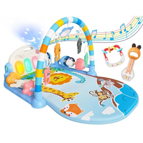 طفل يلعب مع ركلة وتلعب بيانو صالة الألعاب الرياضية ، حصيرة وقت بطن مضحكة مع الموسيقى والأضواء ، صالات رياضية للأطفال وألعاب اللعب مع 5 ألعاب حسية للرضع ، مواليد حديثي الولادة وفتاة هدايا من 0 إلى 3 6 9 12 شهرًا (الوردي) in Kuwait