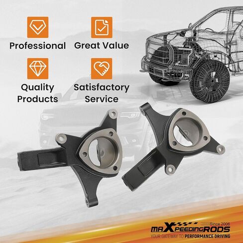 maXpeedingrods 4.5" Lift Spindles Knuckles for Chevy Silverado/GMC Sierra 1500 2WD 2007-2017, for Tahoe/Avalanche/Yukon XL/Suburban/Escalade 2007-2014 in Kuwait