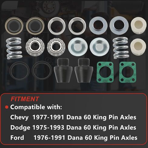 Kingpin Rebuild Kit Compatible with Chevy 1977-1991, Dodge 1975-1993, Ford 1976-1991 Dana 60 King Pin Axles Replace# 706395x 37302 37307 41886 in Kuwait