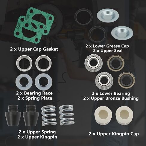 Kingpin Rebuild Kit Compatible with Chevy 1977-1991, Dodge 1975-1993, Ford 1976-1991 Dana 60 King Pin Axles Replace# 706395x 37302 37307 41886 in Kuwait