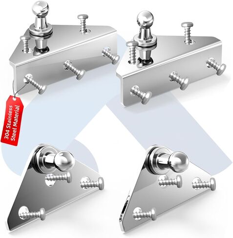 ARANA 10MM Gas Strut Mounting Brackets, Ball Stud Mount Bracket for Universal Lift Supports Shocks Spring Kits Hardware 4PCS with 16 Screws (Only Fits 10mm Ball Head) in Kuwait