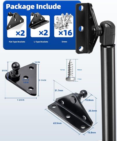 ARANA 10MM Gas Strut Mounting Brackets, Ball Stud Mount Bracket for Universal Lift Supports Shocks Spring Kits Hardware 4PCS with 16 Screws (Only Fits 10mm Ball Head) in Saudi Arabia