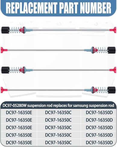 قضبان تعليق غسالة DC97-05280W مطورة لغسالة سامسونج WA50R5200AW/US WA50R5400AV/US WA45N3050AW/A4 WA45T3200AW/A4 WA50R5400AW/US WA45H7200AW/A2 WA45H7000AW/A2 in Kuwait