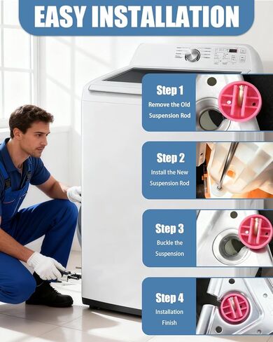 قضبان تعليق غسالة DC97-05280W مطورة لغسالة سامسونج WA50R5200AW/US WA50R5400AV/US WA45N3050AW/A4 WA45T3200AW/A4 WA50R5400AW/US WA45H7200AW/A2 WA45H7000AW/A2 in Kuwait
