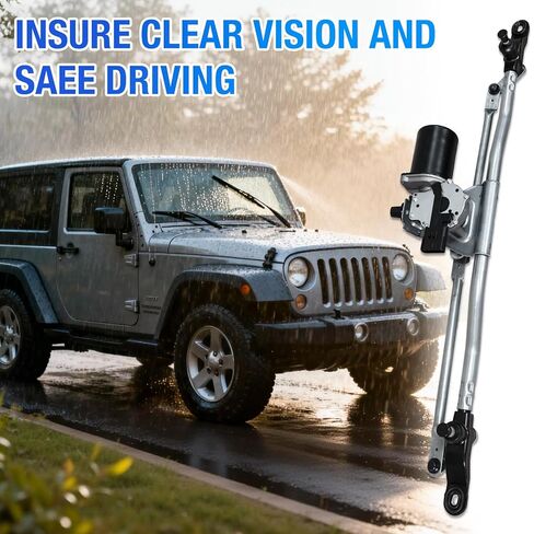 Windshield Wiper Motor & Linkage Assembly Compatible with Jeep Wrangler 2007-2018, Replaces#55077859AB 55077859AC 55077859AD in Kuwait