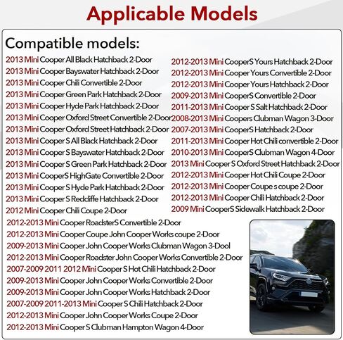 طقم تركيب مغرفة غطاء محرك السيارة 51132757697 متوافق مع موديلات MINI Cooper R56 S (2007-2013)، R55 Clubman S (2008-2015)، R57 R58 R59 S in Kuwait