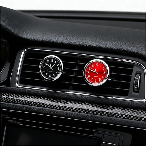 2PCS Luminous Analog Car Clocks for Dash Stick on,Mini Tiny Stick on Clock for Car Dashboard with Vent Clip,Self-Adhesive Dashboard Clock for Vent & Dashboards Decoration in Kuwait