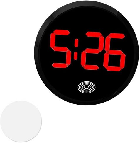 ساعة رقمية للوحة القيادة للسيارة، ساعة عرض رقمية تعمل باللمس LED، ملحق ديكور داخلي مضيء من سبيكة معدنية، عالمية لمعظم السيارات والدراجات الإلكترونية ومكاتب الدراسة (أبيض) in Kuwait