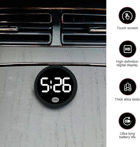 1 PC Mini LED Digital Clock, Self-Adhesive Digital Dashboard Display Clock, Luminous LED Time Touch Watch, Universal for Most Cars, Trucks, SUVs (White) in Saudi Arabia