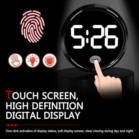 1 PC Mini LED Digital Clock, Self-Adhesive Digital Dashboard Display Clock, Luminous LED Time Touch Watch, Universal for Most Cars, Trucks, SUVs (White) in Saudi Arabia