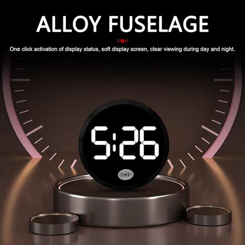 1 PC Mini LED Digital Clock, Self-Adhesive Digital Dashboard Display Clock, Luminous LED Time Touch Watch, Universal for Most Cars, Trucks, SUVs (White) in Saudi Arabia