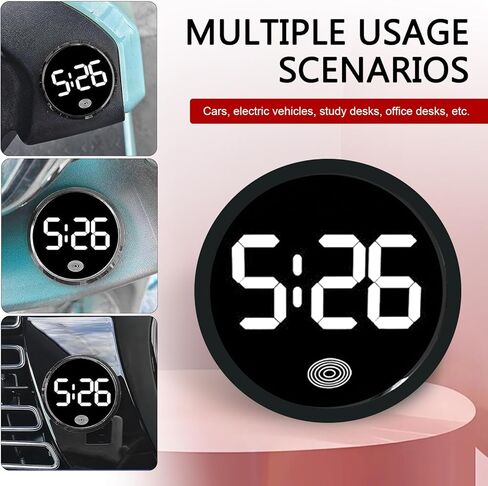 1 PC Mini LED Digital Clock, Self-Adhesive Digital Dashboard Display Clock, Luminous LED Time Touch Watch, Universal for Most Cars, Trucks, SUVs (White) in Saudi Arabia