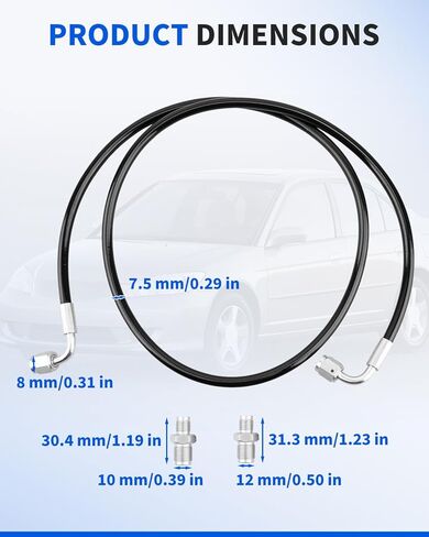 مجموعة خط القابض تناسب Honda Civic 2001-2005 EM2/ES1/ES2 (Non-Si) K-Swap، تعمل بشكل أفضل مع أسطوانة القابض الرقيقة/K20A/A2/A3، الفولاذ المقاوم للصدأ المضفر عالي الضغط in Saudi Arabia