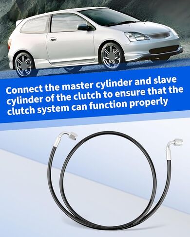 مجموعة خط القابض تناسب Honda Civic 2001-2005 EM2/ES1/ES2 (Non-Si) K-Swap، تعمل بشكل أفضل مع أسطوانة القابض الرقيقة/K20A/A2/A3، الفولاذ المقاوم للصدأ المضفر عالي الضغط in Saudi Arabia