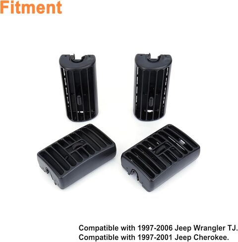 Dashboard Air Duct Vent AC Heater Louver Outlet Grille (4PCS).Replaces Part # 5FS10LAZAB 5FS10DX9 5DP55TAZ 5DP54TAZ.Compatible with 1997-2006 Jeep Wrangler TJ 1997-2001 Cherokee in Saudi Arabia