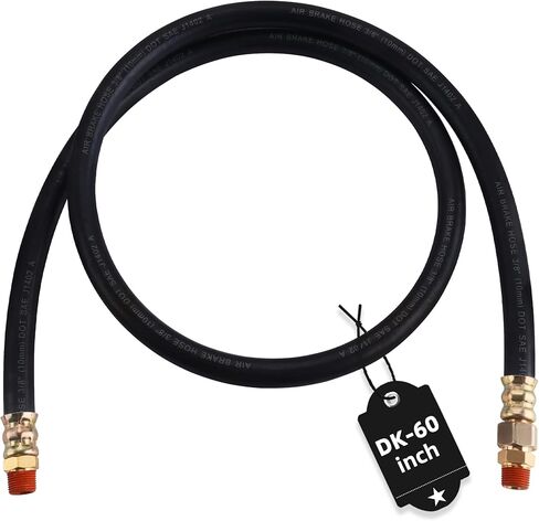 2PCS 3/8" Air Brake Chamber Hose, Dazakoot 3/8" Fit End x 3/8" Swivel End Rubber Air Brake Hose Assembly, SAE J1402 Air Brake Hose for Semi Truck - 24inch in Saudi Arabia