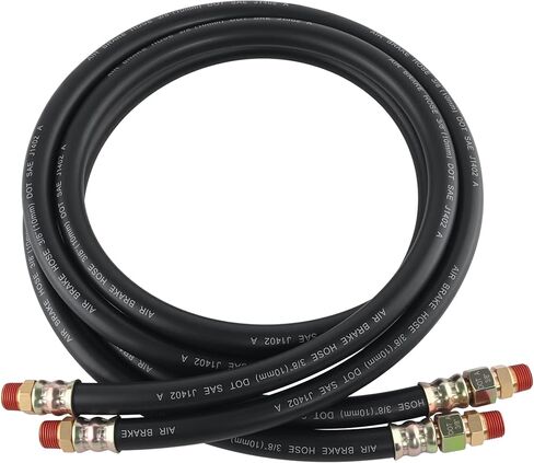 2PCS 3/8" Air Brake Chamber Hose, Dazakoot 3/8" Fit End x 3/8" Swivel End Rubber Air Brake Hose Assembly, SAE J1402 Air Brake Hose for Semi Truck - 24inch in Saudi Arabia