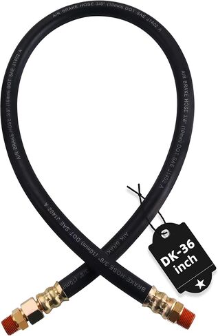 2PCS 3/8" Air Brake Chamber Hose, Dazakoot 3/8" Fit End x 3/8" Swivel End Rubber Air Brake Hose Assembly, SAE J1402 Air Brake Hose for Semi Truck - 24inch in Saudi Arabia