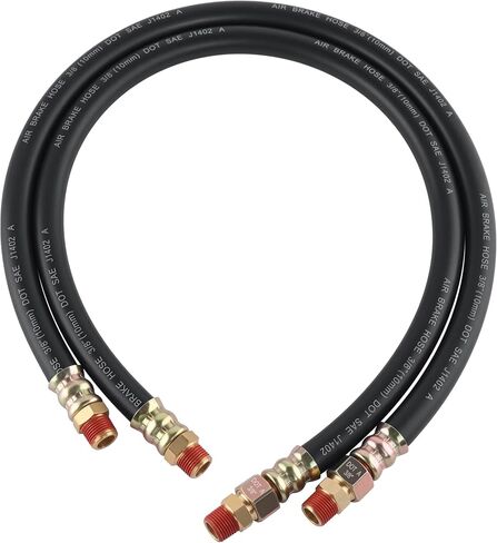2PCS 3/8" Air Brake Chamber Hose, Dazakoot 3/8" Fit End x 3/8" Swivel End Rubber Air Brake Hose Assembly, SAE J1402 Air Brake Hose for Semi Truck - 24inch in Saudi Arabia