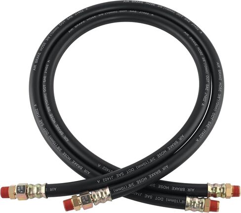 2PCS 3/8" Air Brake Chamber Hose, Dazakoot 3/8" Fit End x 3/8" Swivel End Rubber Air Brake Hose Assembly, SAE J1402 Air Brake Hose for Semi Truck - 24inch in Saudi Arabia