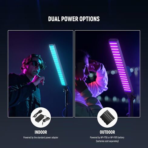 Neewer TL60 RGB Tube Light ، 20W COLAL RGBWW LED VIDEO LED LED APP APP/2.4G/DMX CONTROL مع 7 Pixel Effects 18 مشاهد لتصوير الاستوديو ، تدفق 2500K-10000K CRI97+ in Saudi Arabia