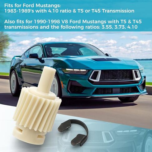Speedometer Drive Gear for Ford Mustang 1983-1998 T5 or T45 Transmission, 23 Tooth Recalibration Gear, 3.73/4.10 Gears, White in Saudi Arabia