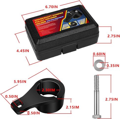 for Toyota/Lexus Crankshaft Damper Pulley Holding Holder Harmonic Tool (With 2PCS Crank Bolts) - Fits 3.0/3.3 V6, 4.0/4.3/4.7 V8 Engines Harmonic Damper Pulley Tool 64300 (With Storage Case) in Saudi Arabia